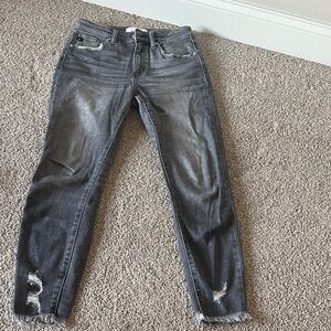 Kancan Women's Distressed Gray Jeans